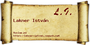 Lakner István névjegykártya